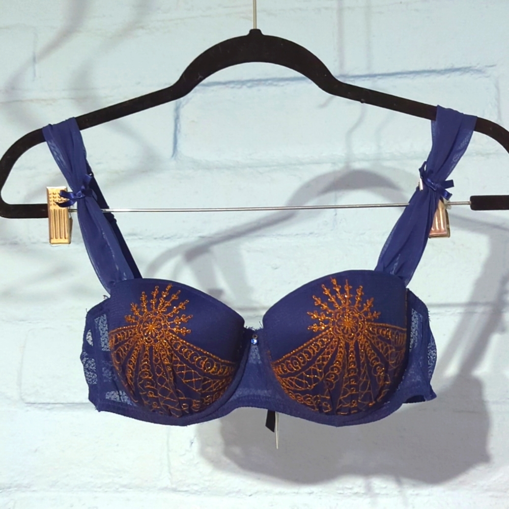 Adore Me Copper Embroidered Bra
